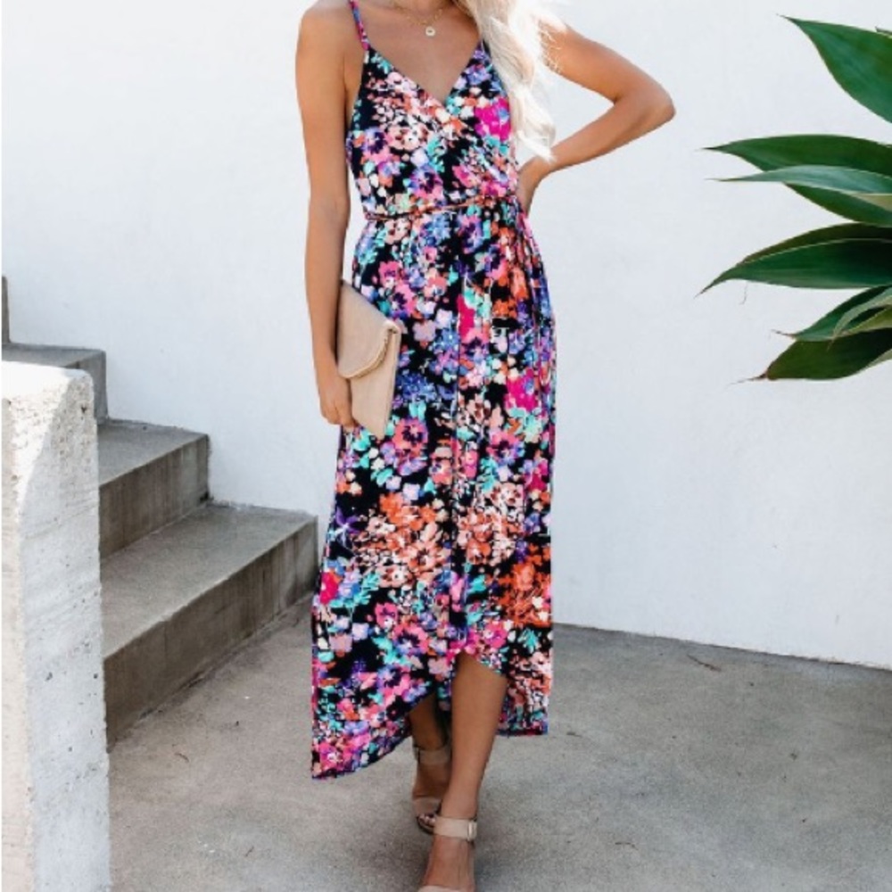 Vici Summer Rain High Low Maxi Dress- Small